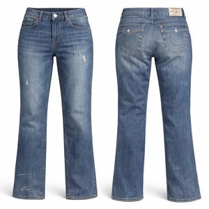 True Religion Jeans Mens 36 Ricky Straight NO FLAP Dark  STYLE  MDE800OM